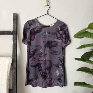 Aritzia Wilfred Purple Silk Blouse
